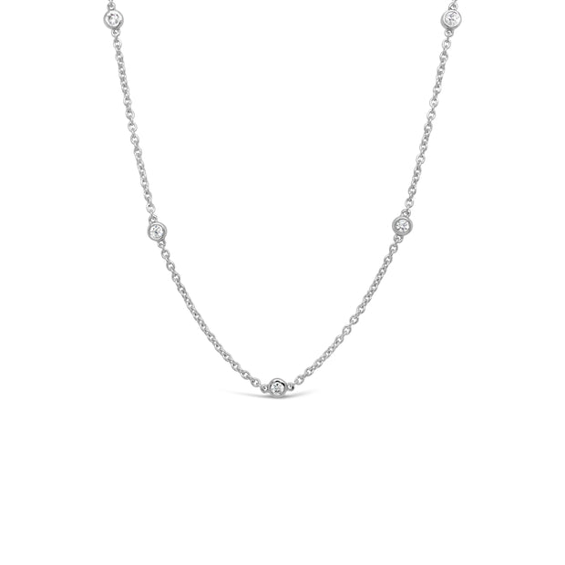 14 Karat White Gold Diamond Necklace 0.20 TDW
