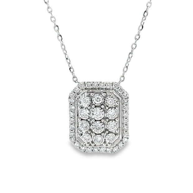 14 Karat White Gold Diamond Pendant