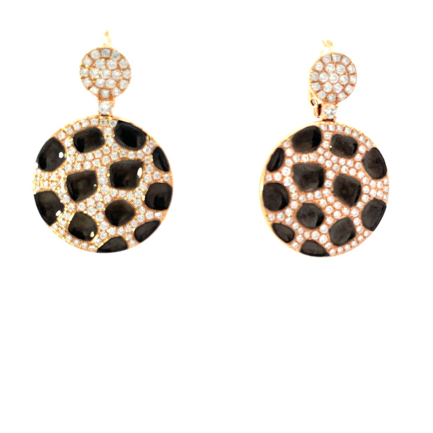 18 Karat Rose Gold Diamond Earrings