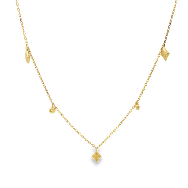 14 Karat Yellow Gold Diamond Necklace