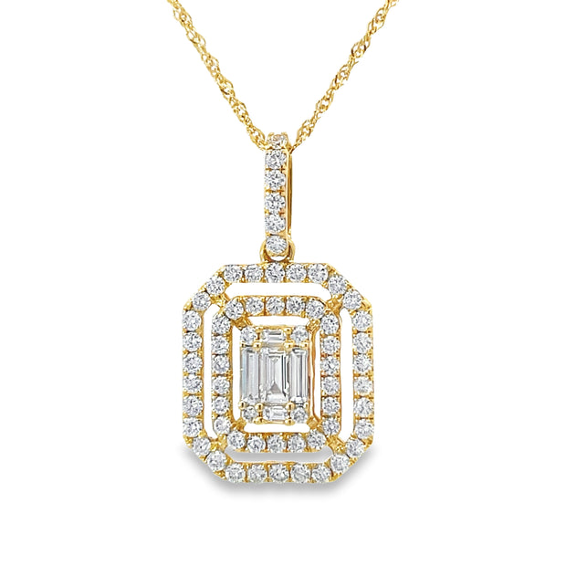 14 Karat Yellow Gold Diamond Pendant