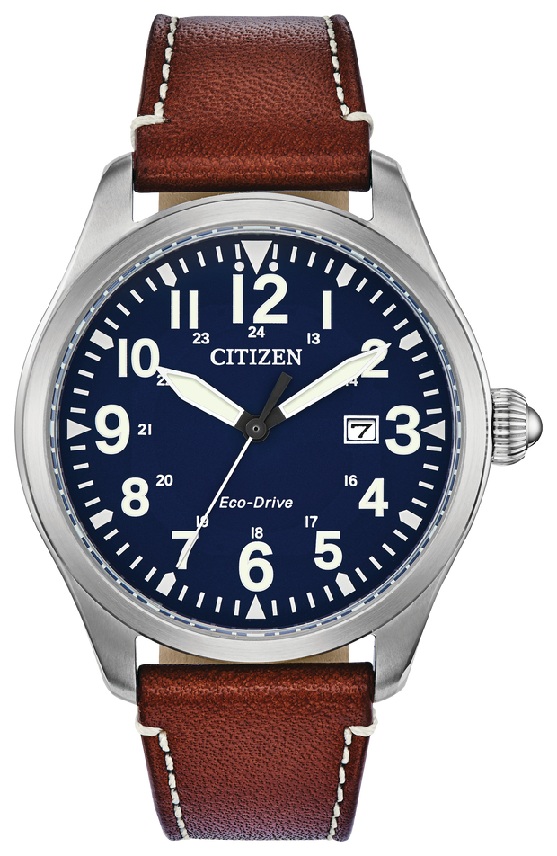 Citizen Garrison Watch With Brown Leather Band