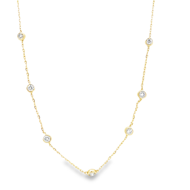 14 Karat Yellow Gold Diamond Necklace 1.00 TDW