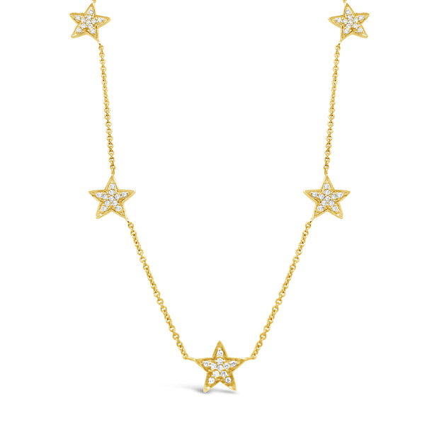 14 Karat Yellow Gold Diamond Necklace 0.35 TDW