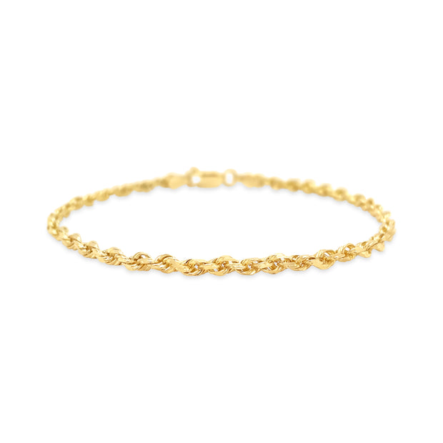 14 Karat Yellow Gold Rope Chain Bracelet