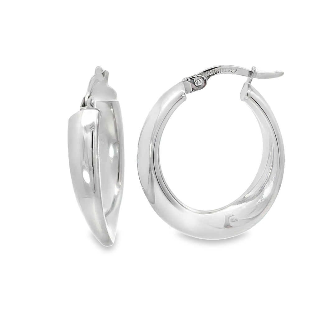 14 karat white gold hoop earrings discount