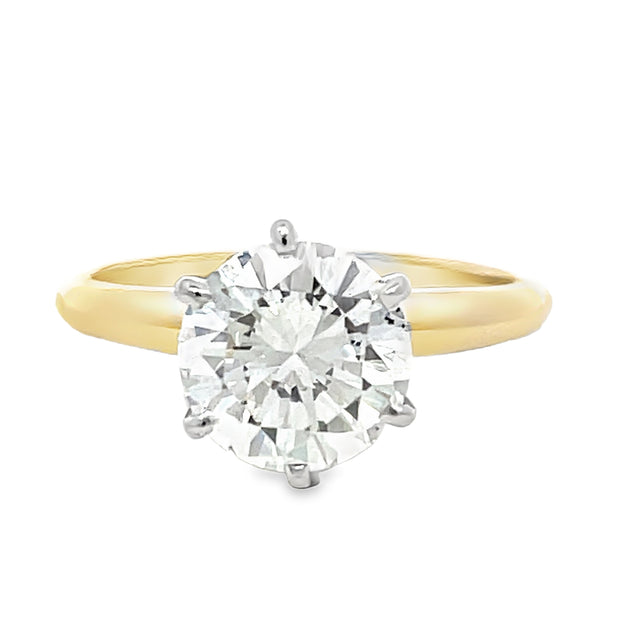 14 Karat Yellow Gold Round Diamond Solitiare