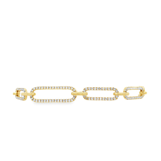 14 Karat Yellow Gold Diamond Link Bracelet 1.61 TDW