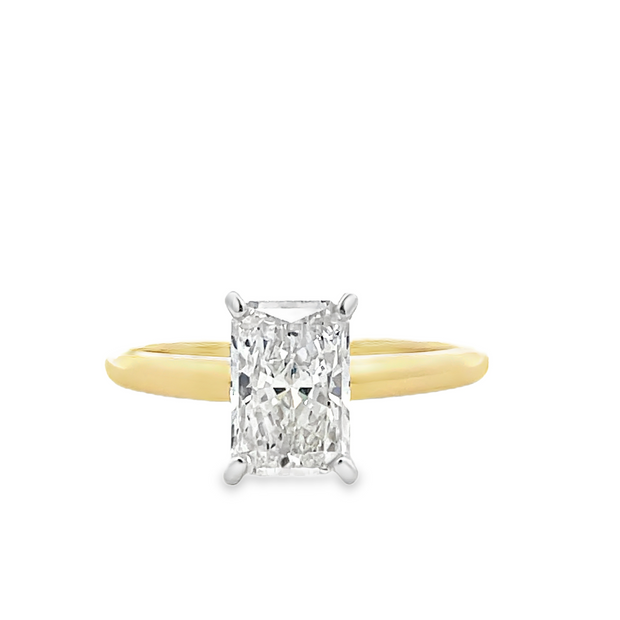 14K Lab Grown 1.63 Carat Radiant Diamond Solitaire H VS1 GIA