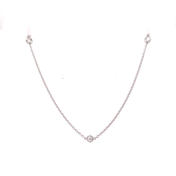 14 Karat White Gold Diamond Necklace 0.16 TDW