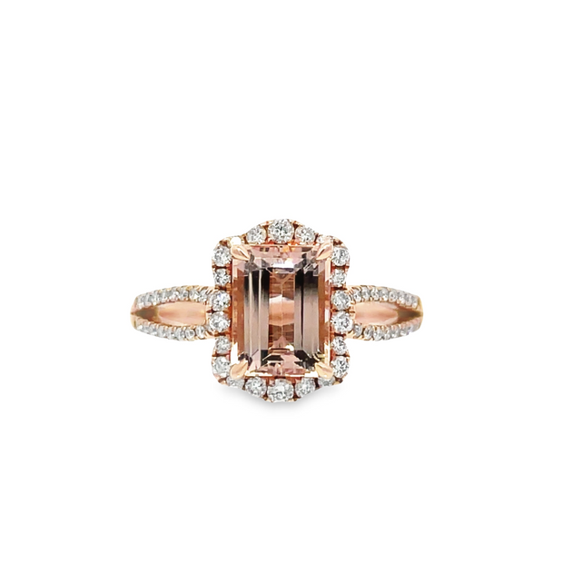 14 Karat Rose Gold Morganite Ring