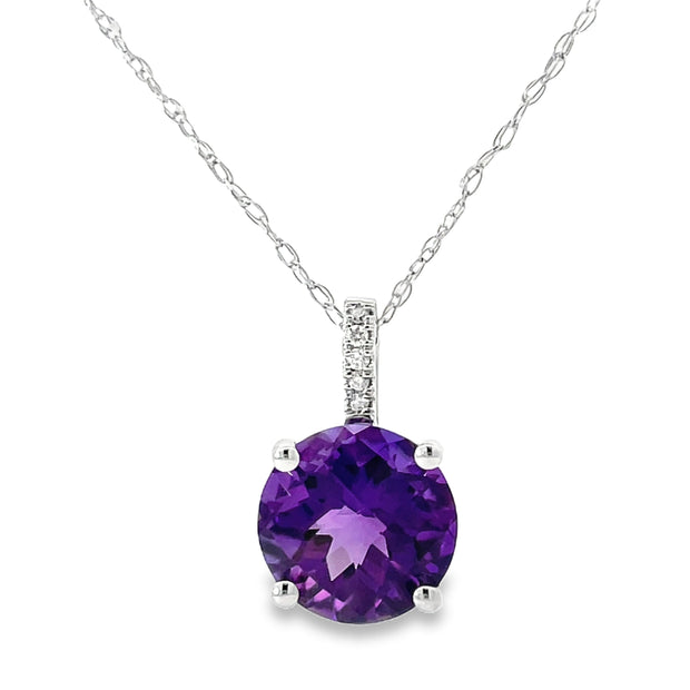 10 Karat White Gold Amethyst Pendant