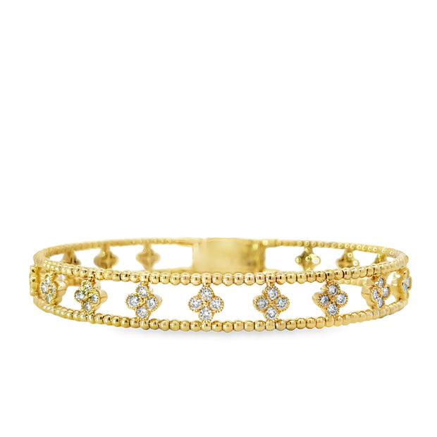 14 Karat Yellow Gold Diamond Bracelet 0.90 TDW