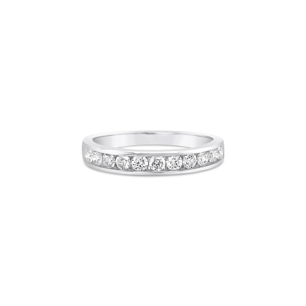 14 Karat White Gold Diamond Band