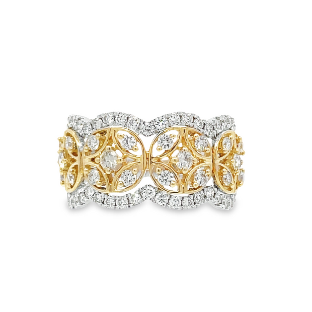 14 Karat Two-tone Gold Diamond Fashion Ring 1.00 TDW
