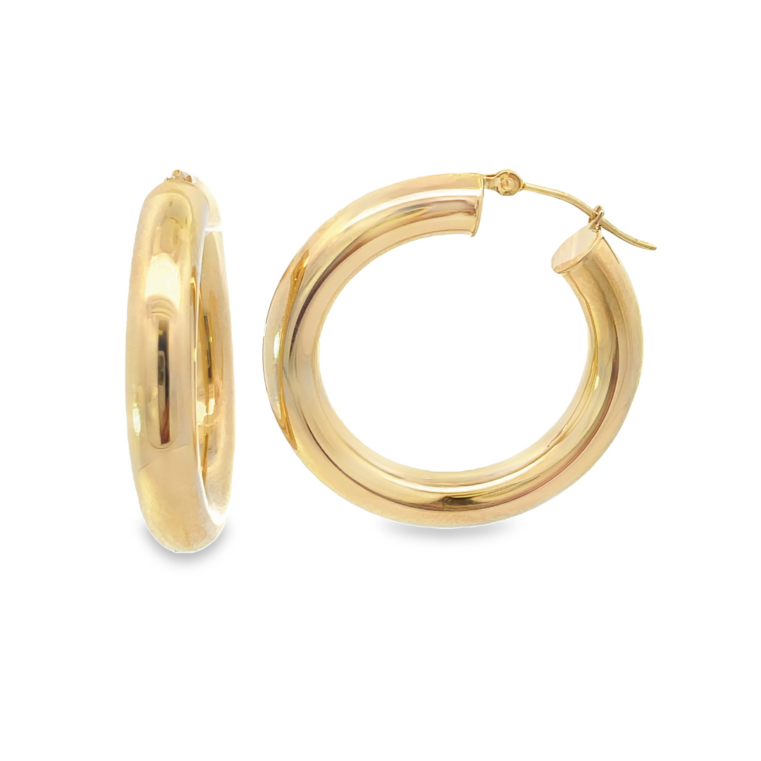 14 Karat Yellow Gold Emma Hoop Earrings