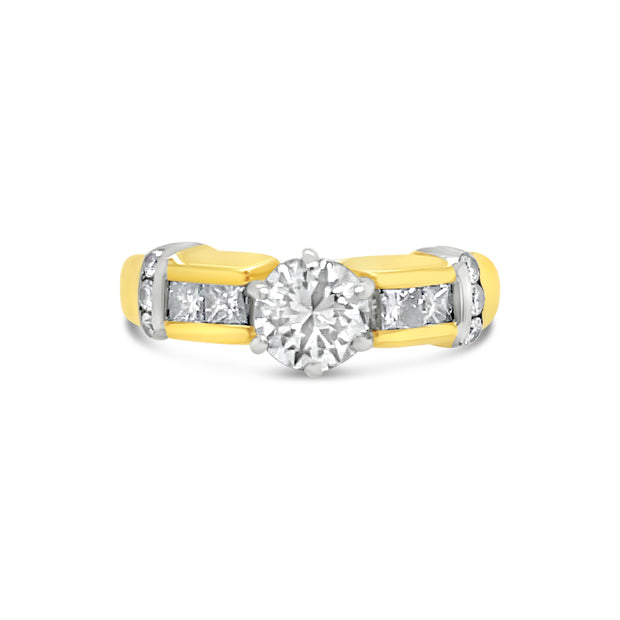 18 Karat Yellow Gold Estate Diamond Engagement Ring 1.15TDW