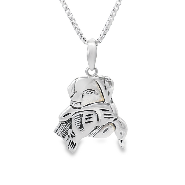 Sterling Silver Lab & Duck Pendant