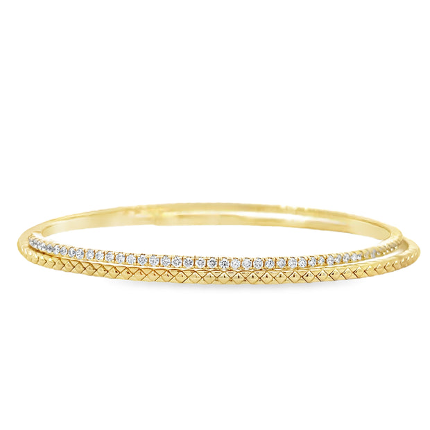 14 Karat Yellow Gold Diamond Bracelet 0.74 TDW