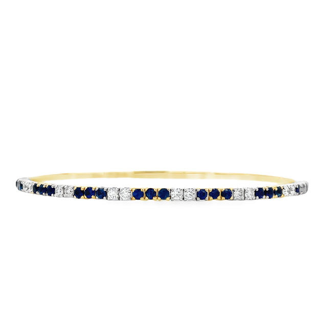 14 Karat Yellow Gold Sapphire & Diamond Bracelet 1.02 TDW