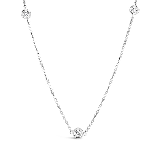 14 Karat White Gold Diamond Necklace 0.30 TDW