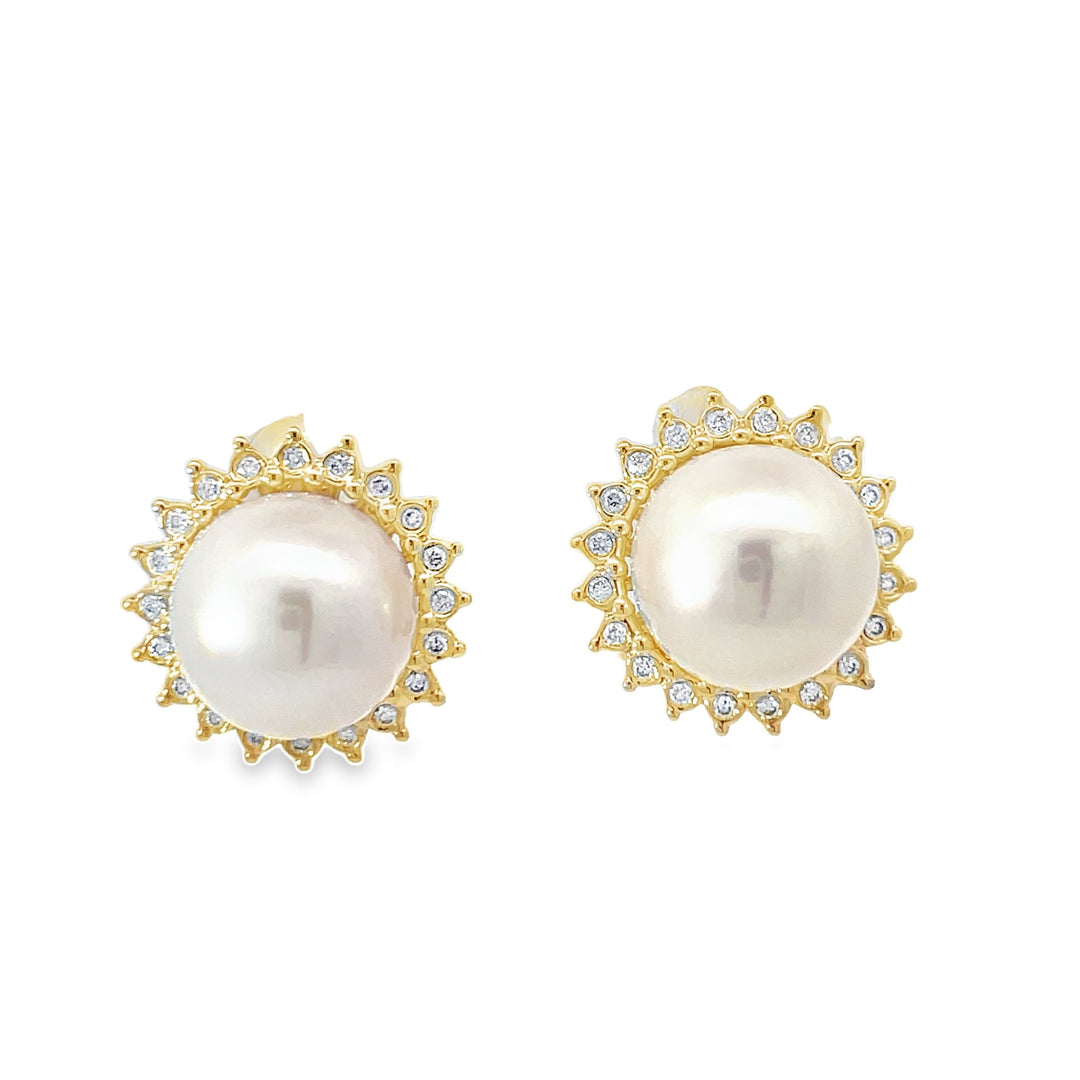 14k outlets gold pearl studs