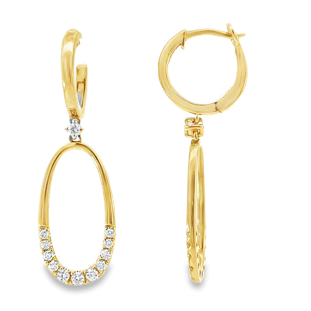 14 Karat Yellow Gold Diamond Fashion Earrings 0.38 TDW