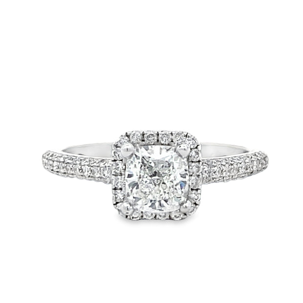 18 Karat White Gold Diamond Engagement Ring