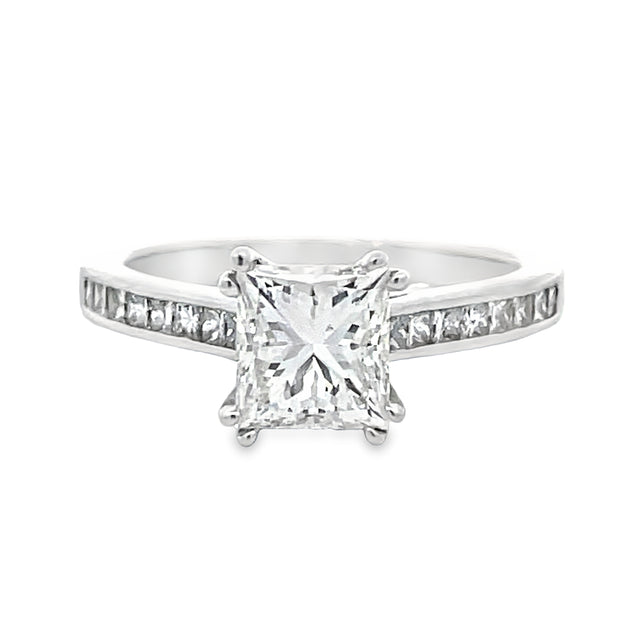 18 Karat White Gold Diamond Engagement Ring