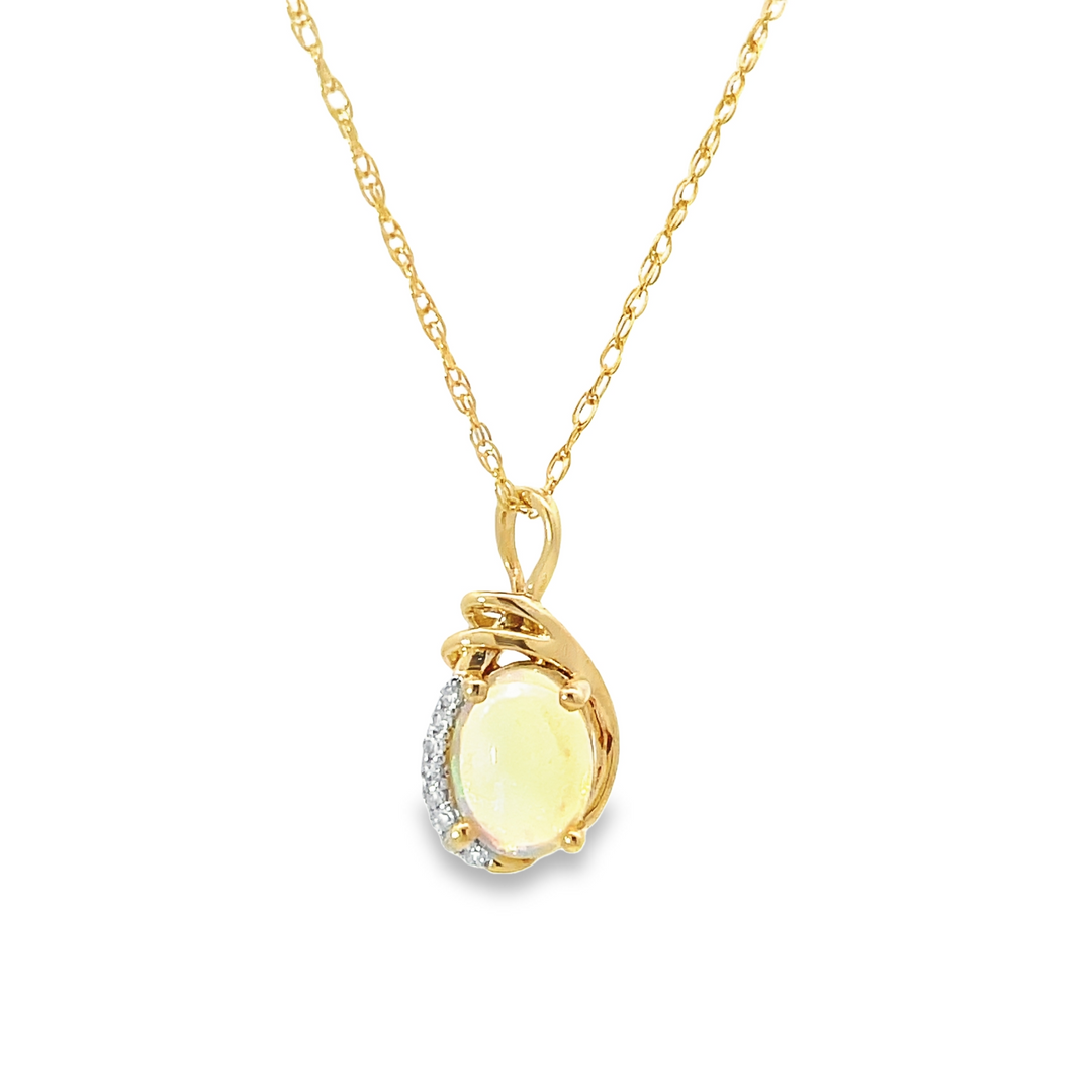 14k yellow gold online opal pendant