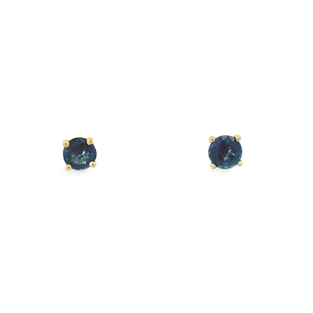 14 Karat Yellow Gold Sapphire Earrings