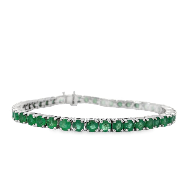 Sterling Silver Gold Emerald Bracelet