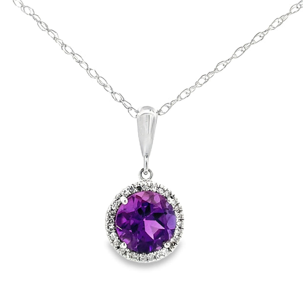 10 Karat White Gold Amethyst Pendant