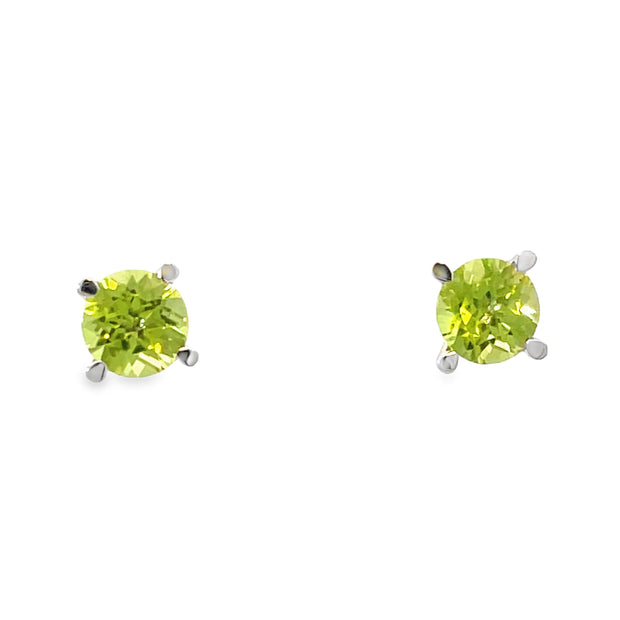 14 Karat White Gold Peridot Earrings