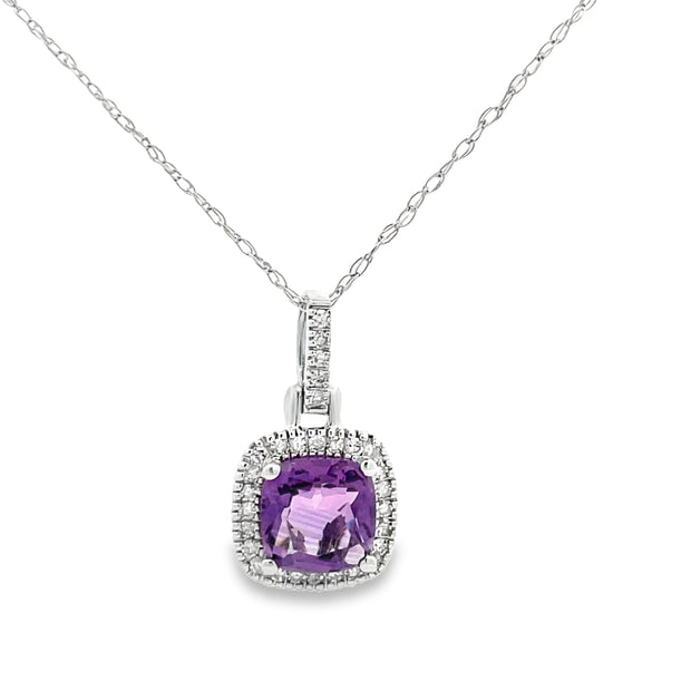 14 Karat White Gold Amethyst Pendant