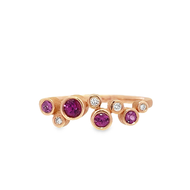 14 Karat Rose Gold Purple Garnet Ring