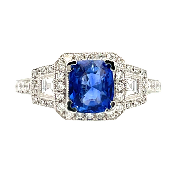 18 Karat White Gold Sapphire Ring