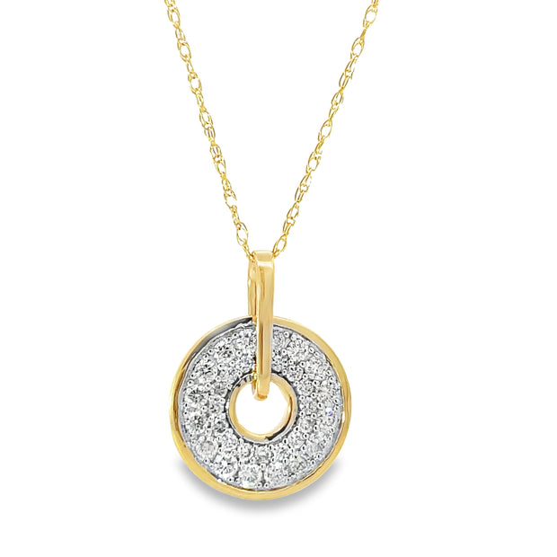 14 Karat Yellow Gold Diamond Pendant