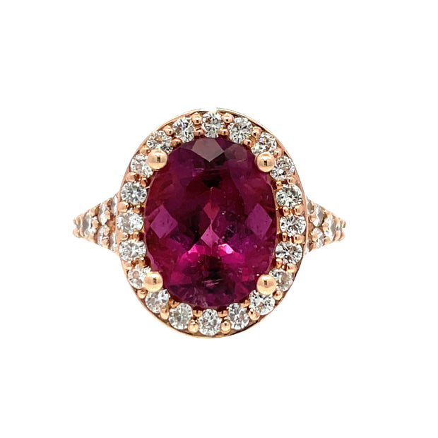 14 Karat Rose Gold PinkTourmaline Ring