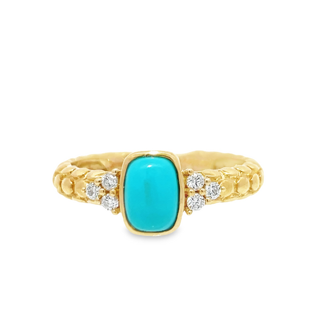 14 Karat Yellow Gold Turquoise Ring