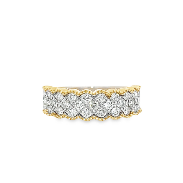 14 Karat Two-tone Gold Diamond Fashion Ring 0.93 TDW