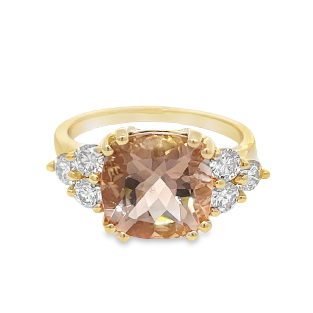 14 Karat Yellow Gold Morganite Ring
