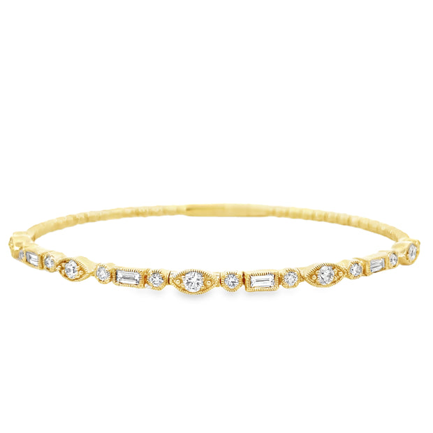 14 Karat Yellow Gold Diamond Bracelet 1.09 TDW