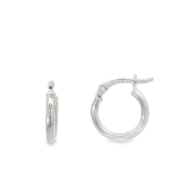 14 Karat White Gold Hoop Earrings