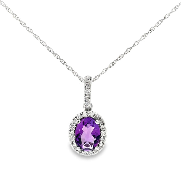 10 Karat White Gold Amethyst Pendant