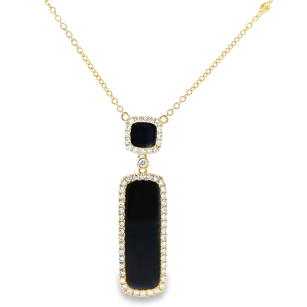 14 Karat Yellow Gold Onyx Necklace