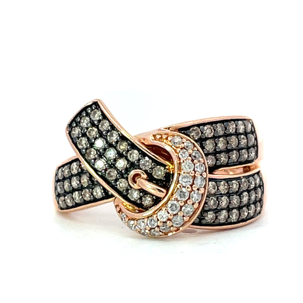 14 Karat Rose Gold Diamond Fashion Ring