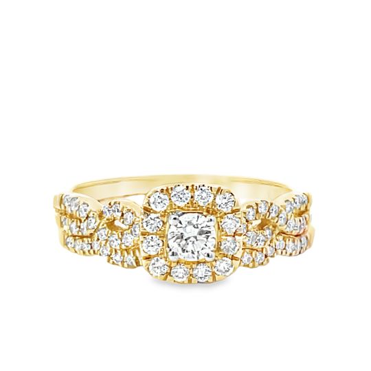14 Karat Yellow Gold Diamond Bridal Set